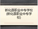 新化县职业中专学校(新化县职业中专学校)