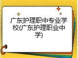 广东护理职中专业学校(广东护理职业中学)