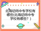 北海幼师中专学校有哪些(北海幼师中专学校有哪些？)
