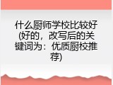 什么厨师学校比较好(好的，改写后的关键词为：优质厨校推荐)