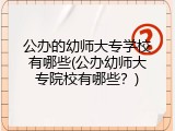 公办的幼师大专学校有哪些(公办幼师大专院校有哪些？)