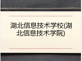湖北信息技术学校(湖北信息技术学院)