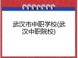武汉市中职学校(武汉中职院校)