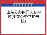 山东公办护理大专学校(山东公办学护专校)