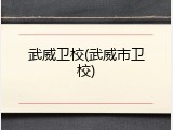 武威卫校(武威市卫校)