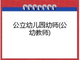 公立幼儿园幼师(公幼教师)