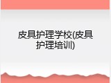 皮具护理学校(皮具护理培训)