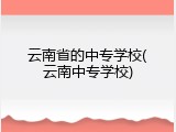 云南省的中专学校(云南中专学校)