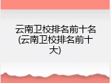 云南卫校排名前十名(云南卫校排名前十大)