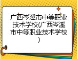 广西岑溪市中等职业技术学校(广西岑溪市中等职业技术学校)