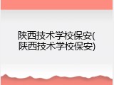 陕西技术学校保安(陕西技术学校保安)