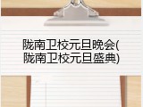 陇南卫校元旦晚会(陇南卫校元旦盛典)