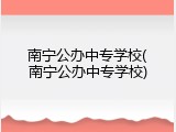 南宁公办中专学校(南宁公办中专学校)