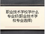 职业技术学校学什么专业好(职业技术学校专业选择)