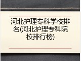 河北护理专科学校排名(河北护理专科院校排行榜)