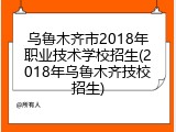乌鲁木齐市2018年职业技术学校招生(2018年乌鲁木齐技校招生)