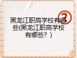 黑龙江职高学校有哪些(黑龙江职高学校有哪些？)