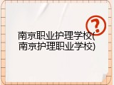 南京职业护理学校(南京护理职业学校)