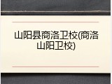 山阳县商洛卫校(商洛山阳卫校)