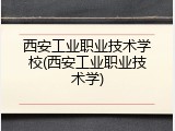 西安工业职业技术学校(西安工业职业技术学)