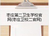 枣庄第二卫生学校官网(枣庄卫校二官网)