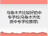 乌鲁木齐比较好的中专学校(乌鲁木齐优质中专学校推荐)