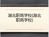 湖北职高学校(湖北职高学校)