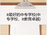 it最好的中专学校(中专学校，it教育卓越)