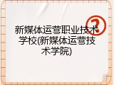 新媒体运营职业技术学校(新媒体运营技术学院)