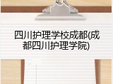 四川护理学校成都(成都四川护理学院)