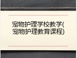 宠物护理学校教学(宠物护理教育课程)