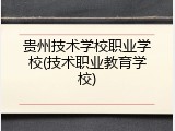 贵州技术学校职业学校(技术职业教育学校)