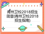 青州卫校2018招生简章(青州卫校2018招生指南)