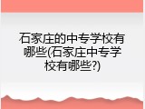 石家庄的中专学校有哪些(石家庄中专学校有哪些?)