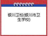 银川卫校(银川市卫生学校)