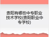 贵阳有哪些中专职业技术学校(贵阳职业中专学校)