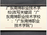 广东南博职业技术学校(改写关键词&ldquo;广东南博职业技术学校&rdquo;："广东南博职业技术学院")