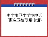 枣庄市卫生学校电话(枣庄卫校联系电话)