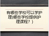 有哪些学校可以学护理(哪些学校提供护理课程？)