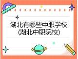 湖北有哪些中职学校(湖北中职院校)