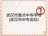 武汉市重点中专学校(武汉市中专名校)