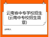 云南省中专学校招生(云南中专校招生简章)