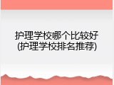 护理学校哪个比较好(护理学校排名推荐)