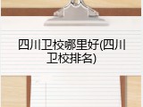 四川卫校哪里好(四川卫校排名)