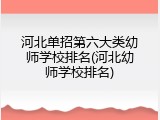 河北单招第六大类幼师学校排名(河北幼师学校排名)
