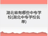 湖北省有哪些中专学校(湖北中专学校名单)