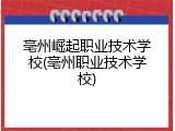 亳州崛起职业技术学校(亳州职业技术学校)