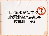 河北衡水高铁学校地址(河北衡水高铁学校地址一览)