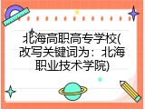 北海高职高专学校(改写关键词为：北海职业技术学院)