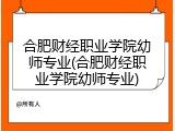 合肥财经职业学院幼师专业(合肥财经职业学院幼师专业)